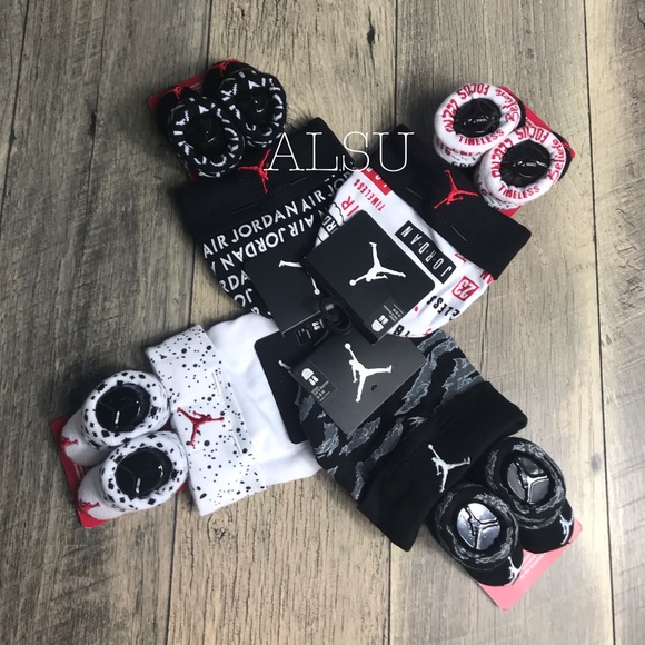 NWT Nike Air Jordan Hat&Bootie Infant Combo Black - Picture 4 of 4